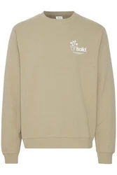 !Solid Rundhalspullover SDImran Khaki/Braun/Beige