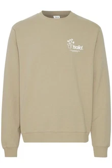 !Solid Rundhalspullover SDImran Khaki/Braun/Beige