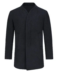 Allthemen Kurzmantel Wintermantel Slim Fit Dunkelblau/Dunkelgrau