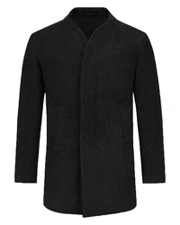 Allthemen Kurzmantel Wintermantel Slim Fit Dunkelgrau/Schwarz/Grau