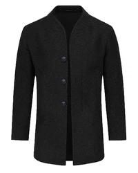 Allthemen Kurzmantel Wintermantel Slim Fit Dunkelgrau/Schwarz/Grau