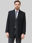 Allthemen Kurzmantel Wintermantel Slim Fit Dunkelgrau/Schwarz/Grau
