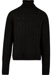URBAN CLASSICS Rundhalspullover Boxy Roll Neck Sweater Schwarz