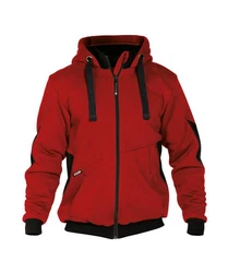 Dassy Hybridjacke Kapuzenpullover (1-St) Rot/Dunkelrot/Braun