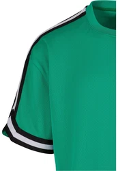 URBAN CLASSICS T-Shirt Oversized Stripes Mesh Tee Dunkelgrün/Grün/Türkis