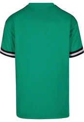 URBAN CLASSICS T-Shirt Oversized Stripes Mesh Tee Dunkelgrün/Grün/Türkis