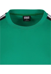URBAN CLASSICS T-Shirt Oversized Stripes Mesh Tee Dunkelgrün/Grün/Türkis
