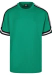 URBAN CLASSICS T-Shirt Oversized Stripes Mesh Tee Dunkelgrün/Grün/Türkis
