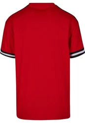 URBAN CLASSICS T-Shirt Oversized Stripes Mesh Tee Rot/Dunkelrot