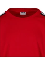URBAN CLASSICS T-Shirt Oversized Stripes Mesh Tee Rot/Dunkelrot