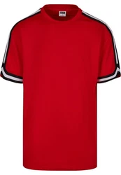 URBAN CLASSICS T-Shirt Oversized Stripes Mesh Tee Rot/Dunkelrot