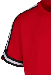 URBAN CLASSICS T-Shirt Oversized Stripes Mesh Tee Rot/Dunkelrot