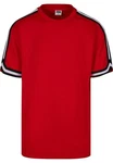 URBAN CLASSICS T-Shirt Oversized Stripes Mesh Tee Rot/Dunkelrot
