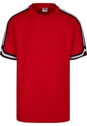 URBAN CLASSICS T-Shirt Oversized Stripes Mesh Tee Rot/Dunkelrot
