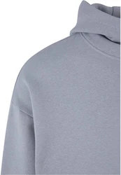 URBAN CLASSICS Kapuzensweatshirt High Neck Hoody Grau/Blau/Hellgrau