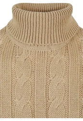 URBAN CLASSICS Rundhalspullover Boxy Roll Neck Sweater Beige/Braun/Khaki