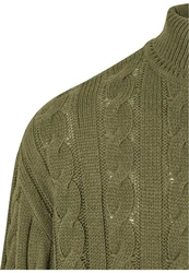 URBAN CLASSICS Rundhalspullover Boxy Roll Neck Sweater Dunkelgrün