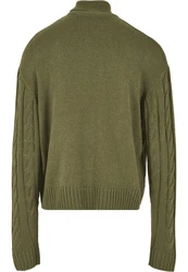 URBAN CLASSICS Rundhalspullover Boxy Roll Neck Sweater Dunkelgrün