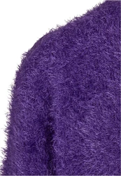 Urban Classics Rundhalspullover Feather Sweater Lila/Dunkelblau
