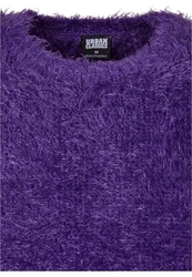 Urban Classics Rundhalspullover Feather Sweater Lila/Dunkelblau