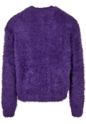 Urban Classics Rundhalspullover Feather Sweater Lila/Dunkelblau