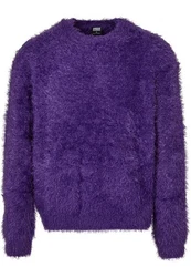 Urban Classics Rundhalspullover Feather Sweater Lila/Dunkelblau