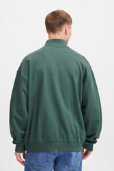 !Solid Sweatshirt Troyer mit Logo Dunkelgrün/Grün