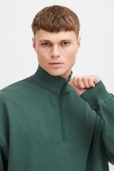 !Solid Sweatshirt Troyer mit Logo Dunkelgrün/Grün