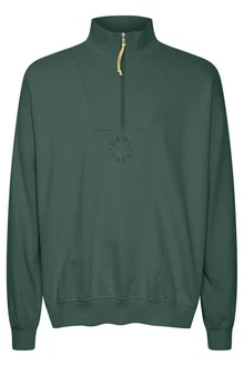 !Solid Sweatshirt Troyer mit Logo Dunkelgrün/Grün