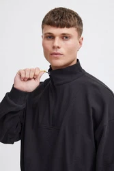 !Solid Sweatshirt Troyer mit Logo Schwarz