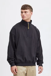 !Solid Sweatshirt Troyer mit Logo Schwarz
