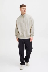 !Solid Sweatshirt Troyer mit Logo Khaki/Braun/Beige
