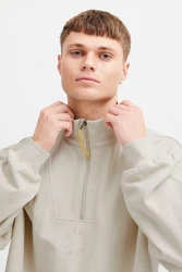 !Solid Sweatshirt Troyer mit Logo Khaki/Braun/Beige