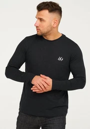 Langarmshirt JCORISE INFINITY TEE LS CREW NECK Herren Langarmshirt Unifarben Basic Stretch Longsleeve Shirt Baumwolle