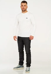 Jack & Jones Langarmshirt JCORISE INFINITY TEE LS CREW NECK Weiß/Creme/Khaki