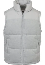 URBAN CLASSICS Jerseyweste Cord Vest Grau/Hellgrau