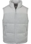 URBAN CLASSICS Jerseyweste Cord Vest Grau/Hellgrau