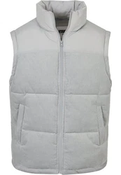 URBAN CLASSICS Jerseyweste Cord Vest Grau/Hellgrau