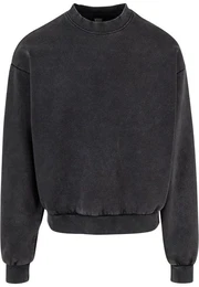 Rundhalspullover Herren Acid Washed Crew (1-tlg)
