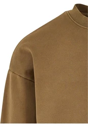 URBAN CLASSICS Rundhalspullover Crew Khaki/Braun/Beige