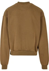 URBAN CLASSICS Rundhalspullover Crew Khaki/Braun/Beige