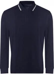 Just Ts Poloshirt Long Sleeve Tipped 100 Polo Dunkelblau/Blau
