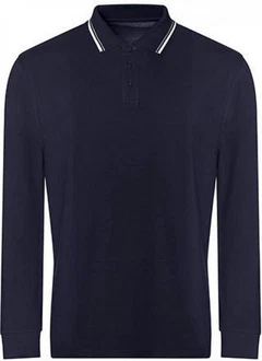 Just Ts Poloshirt Long Sleeve Tipped 100 Polo Dunkelblau/Blau Just Ts Poloshirt Long Sleeve Tipped 100 Polo Dunkelblau/Blau