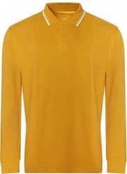 Just Ts Poloshirt Long Sleeve Tipped 100 Polo Gelb