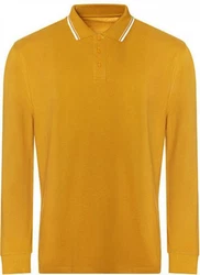 Just Ts Poloshirt Long Sleeve Tipped 100 Polo Gelb