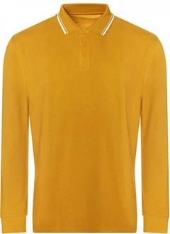 Just Ts Poloshirt Long Sleeve Tipped 100 Polo Gelb Just Ts Poloshirt Long Sleeve Tipped 100 Polo Gelb
