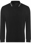 Just Ts Poloshirt Long Sleeve Tipped 100 Polo Schwarz