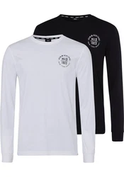 H.I.S Langarmshirt Rundhalsausschnitt Dunkelblau/Weiß/Schwarz/Blau/Creme