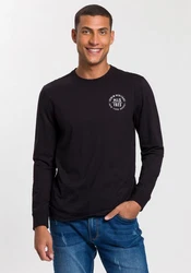 H.I.S Langarmshirt Rundhalsausschnitt Dunkelblau/Weiß/Schwarz/Blau/Creme