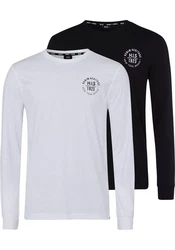 H.I.S Langarmshirt Rundhalsausschnitt Dunkelblau/Weiß/Schwarz/Blau/Creme